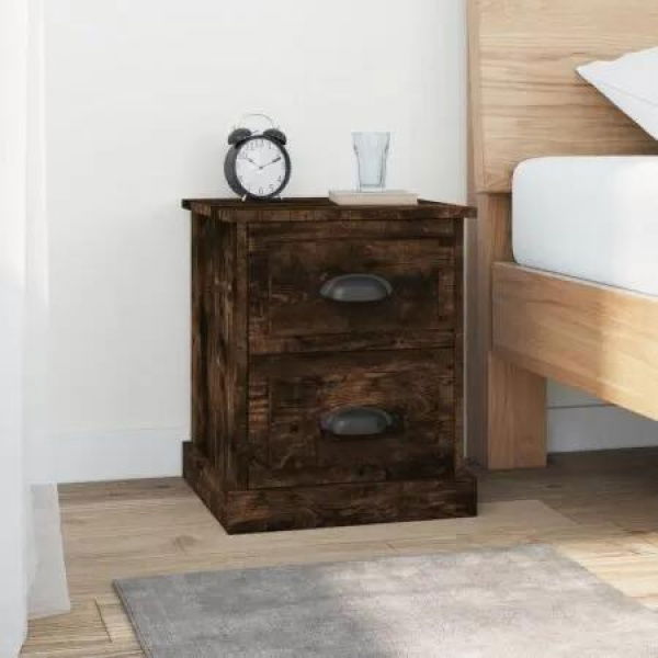 Bedside Cabinets 2 pcs Smoked Oak 39x39x47.5 cm Engineered Wood