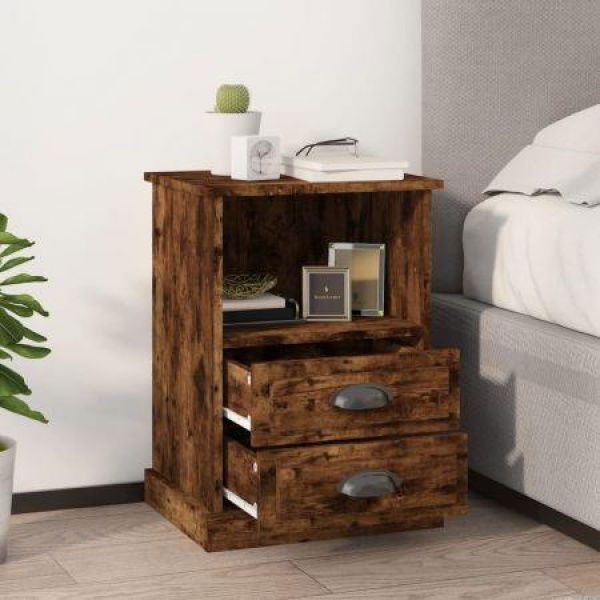 Bedside Cabinets 2 Pcs Smoked Oak 43x36x60 Cm