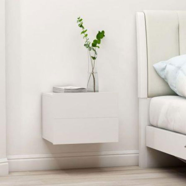 Bedside Cabinets 2 Pcs White 40x30x30 Cm Chipboard