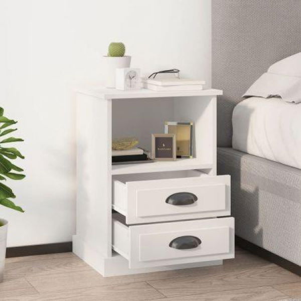 Bedside Cabinets 2 Pcs White 43x36x60 Cm