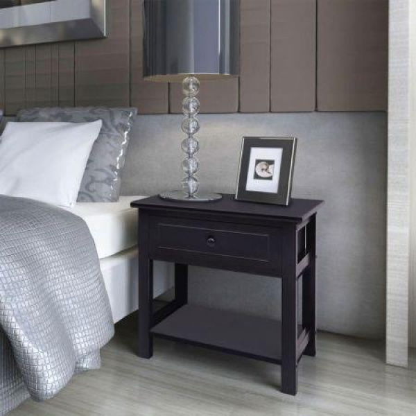 Bedside Cabinets 2 Pcs Wood Black