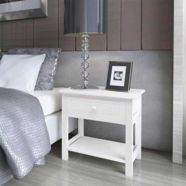 Bedside Cabinets 2 Pcs Wood White