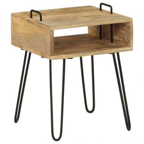 Bedside Table Solid Mango Wood 40x34x47 Cm