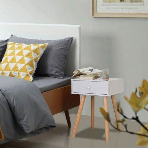 Bedside Tables 2 Pcs Solid Pinewood 40x30x61 Cm White