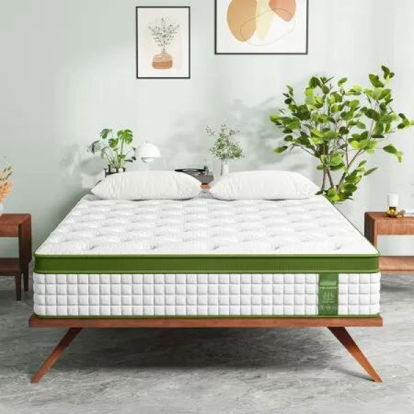 BedStory King Single Mattress 30cm Medium Firm Hybrid Mattress for Pressure Relief Motion Isolation