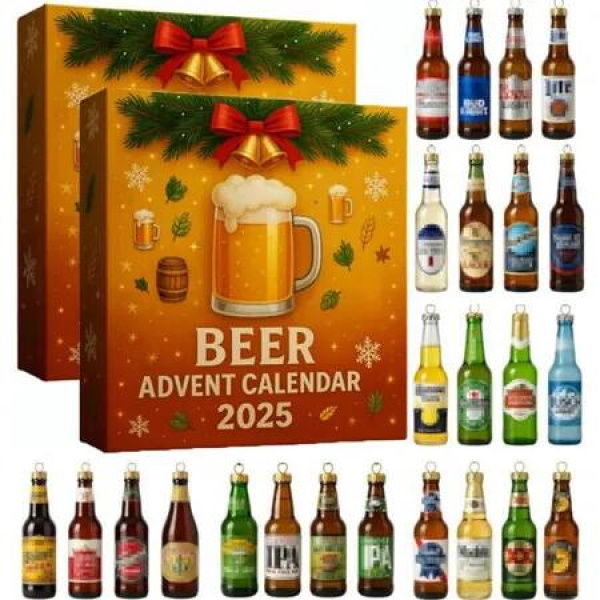Beer Advent Calendar 2025,24 Days Without Repetition,A Daily Alcohol-Free Tasting Journey Through Theunlocking the world Flavors of Beer 2 Pack