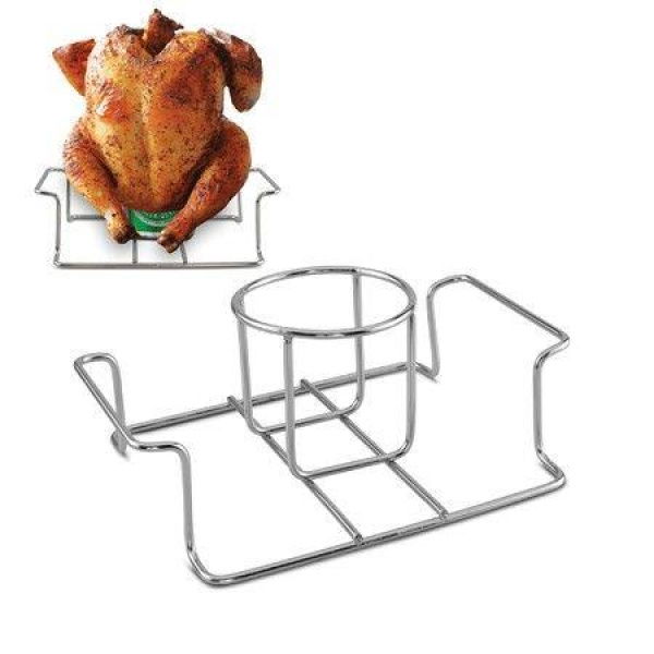 Beer Can Chicken Holder For Grill And Smoker. Premium Grade Stainless Steel Beer Chicken Stand With Handle (1 Piece).