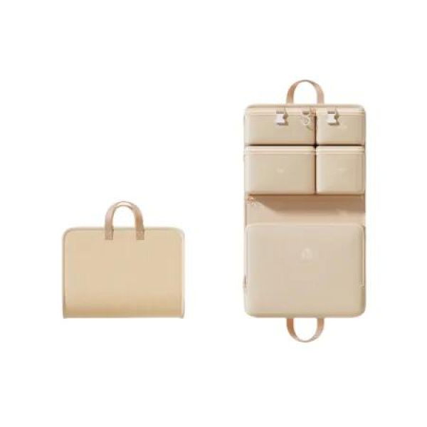 Beige 7 in 1 Portable Travel Storage Bag Underwear Storage Bag Travel Organizer