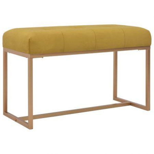 Bench 80 Cm Mustard Velvet