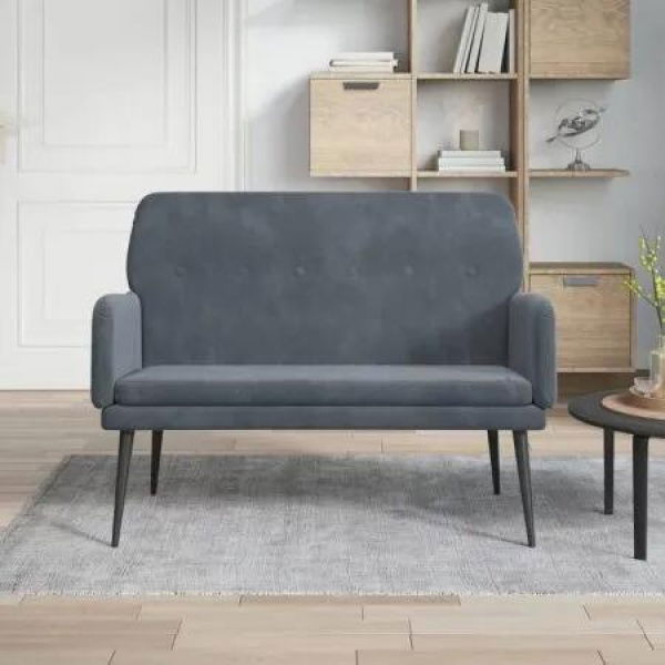 Bench Dark Grey 108x79x79 cm Velvet