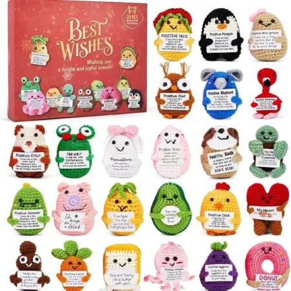 Best Wishes Postive Support to Friends 2025 Advent Calendar 24DAYS Christmas TREE Blind Box 2D Flat Acrylic Ornament 2026 Countdown Christmas Gift