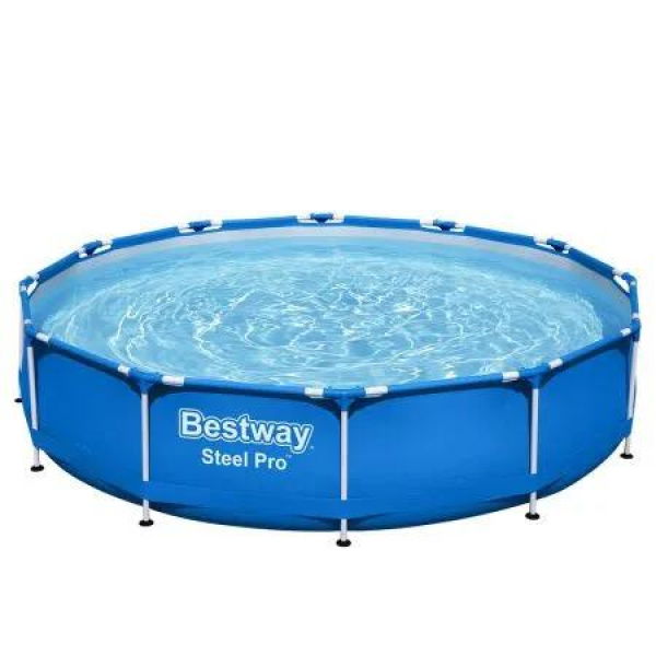 Bestway Swimming Pool 366x76cm Steel Frame Round Above Ground Pools w/ Filter Pump 6473L