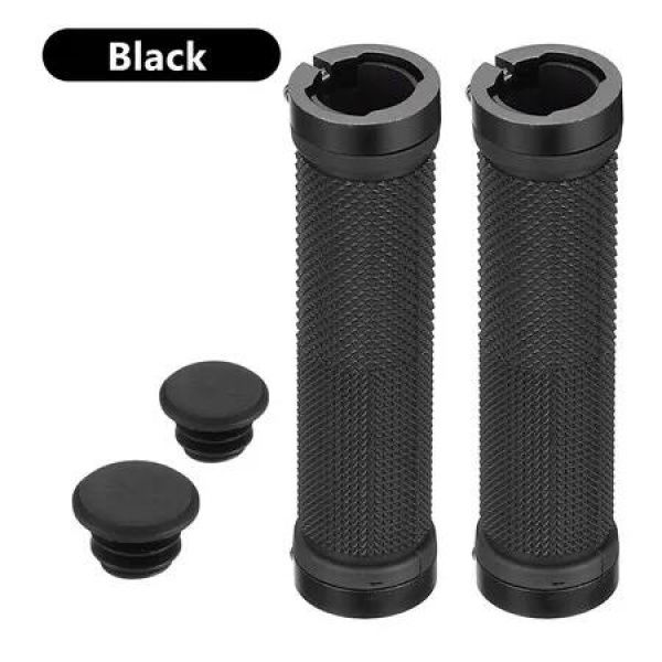 Bicycle Grips MTB Bike Handlebar Grip Rubber Non-slip damping Aluminum Bilateral Lock Cycling Bmx BIke Grip Bicycle Parts Color Black