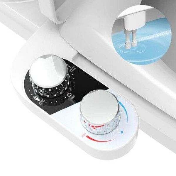 Bidet Attachment For Toilet: Dual Nozzle Sprays Adjustable Hot & Cold Water Self-Cleaning And Retractable Nozzle. Toilet Seat Bidet Attachment For Rear And Feminine Wash.