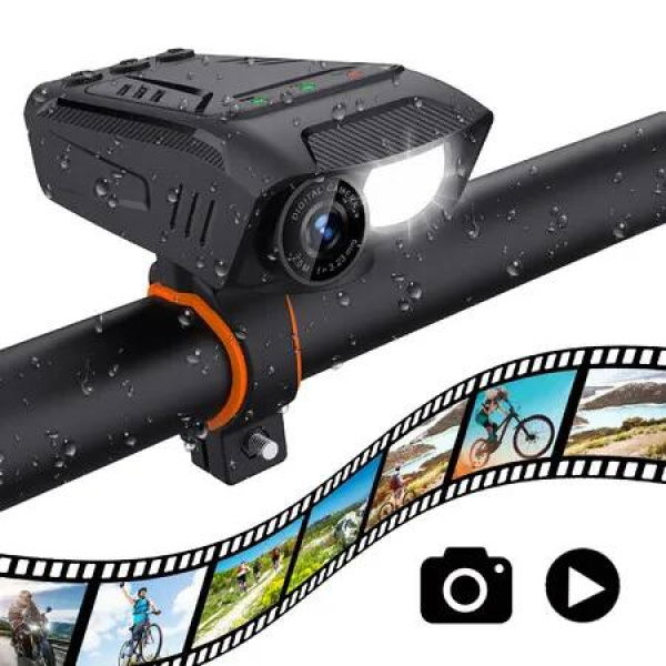 Bike Camera,Bike Light Electric Bike Horn 3 in 1,1080P 30FPS Ultra HD Video,Waterproof IPX5,Action Camera