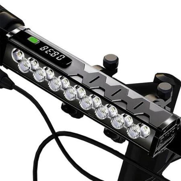 Bike Lights, 17 LED 4000 Lumen Bicycle Light with 4 Modes, 10000mAh USB Rechargeable Bike Light with Digital Power Display for Night Riding