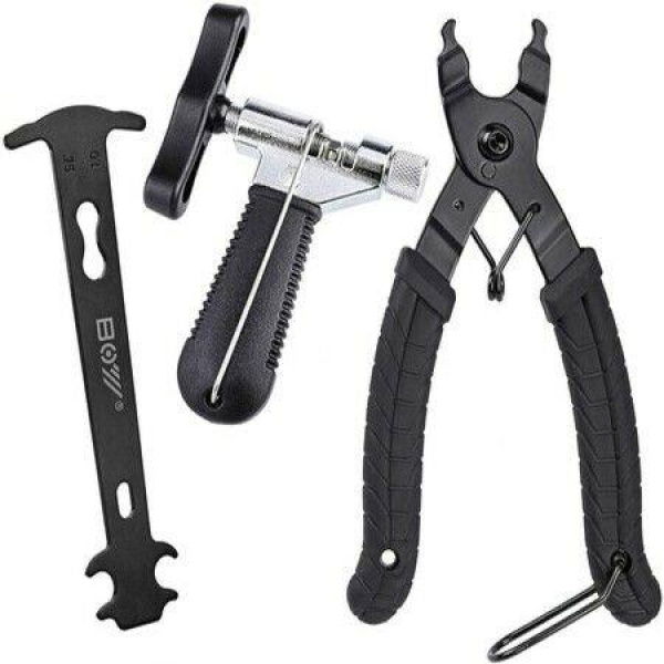 Bike Link Plier + Chain Breaker Splitter Tool + Chain Checker + Chain Missing Link Opener Closer Plier + Chain Cutter Connector + Wear Indicator Tool