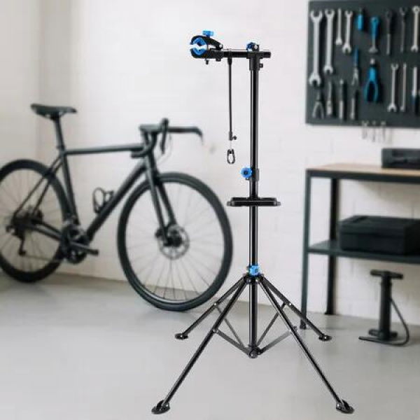 Bike Repair Stand Bicycle MTB Maintenance Mechanic Cycle Workstand Station Tool Tray Height Adjustable Clamp Shop Home Mountain Road Holder Rack Steel