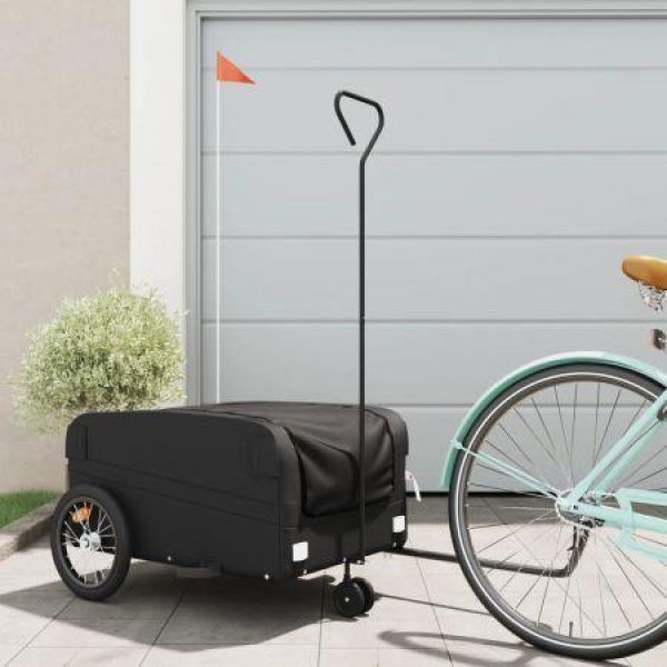 Bike Trailer Black 45 kg Iron