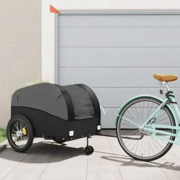 Bike Trailer Black 45 kg Iron