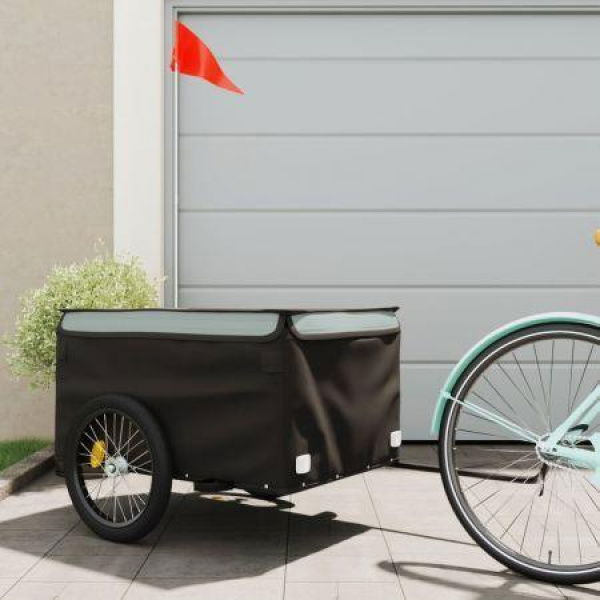 Bike Trailer Black and Grey 45 kg Iron