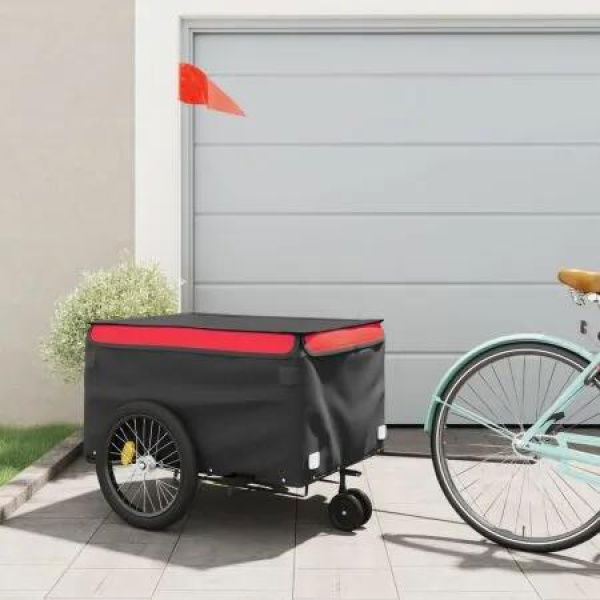 Bike Trailer Black and Red 45 kg Iron