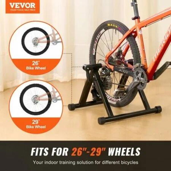 Bike Trainer Stand Fluid Stationary Bike Stand for 26'-29' Wheels Noise Reduction Fluid Flywheel Portable Cycling Stand for Indoor Riding Exercise