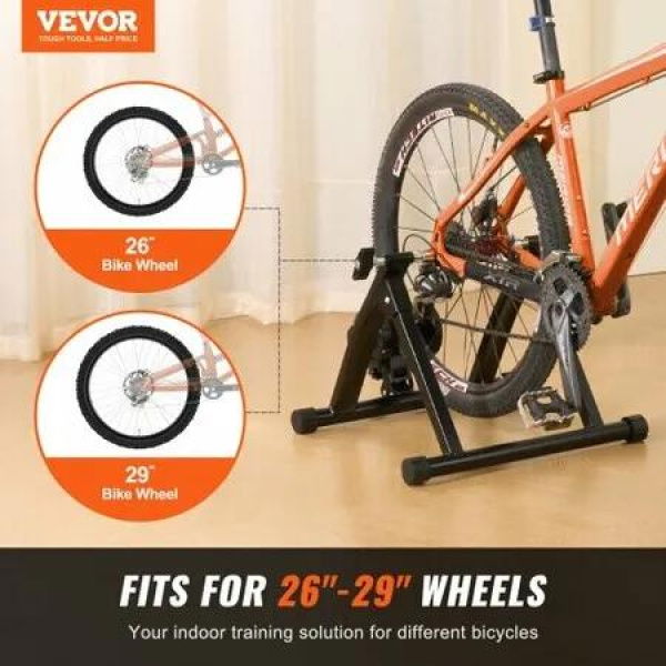 Bike Trainer Stand Magnetic Stationary Bike Stand for 26'-29' Wheels Low Noise Motor Protable Folding Bicycle Trainer for Indoor Riding Exercise