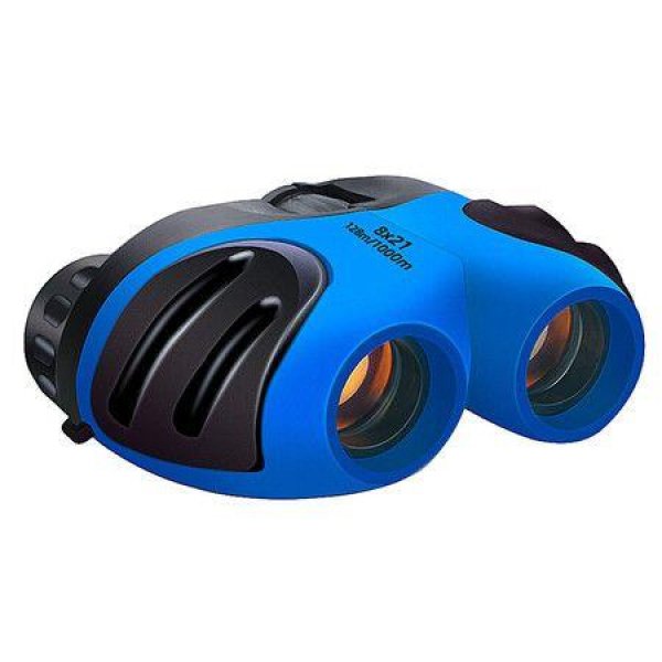 Binoculars 8x21 Foldable Mini Portable High Power HD Night Vision Childrens Binoculars (Blue)