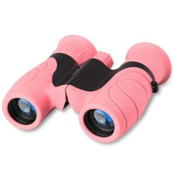 Binoculars For Kids High-Resolution 8x21 Gift For Boys & Girls Shockproof Compact Kids Binoculars For Bird Watching Hiking Camping Travel Learning Spy Games & Exploration (Pink)