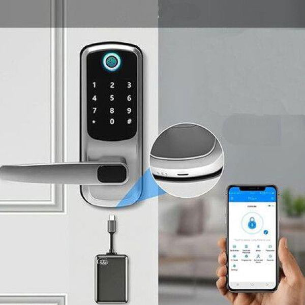 Biometric Fingerprint Door Lock Bluetooth Smart Lock Digital Keypad RFID Keyless Entry Door Lock