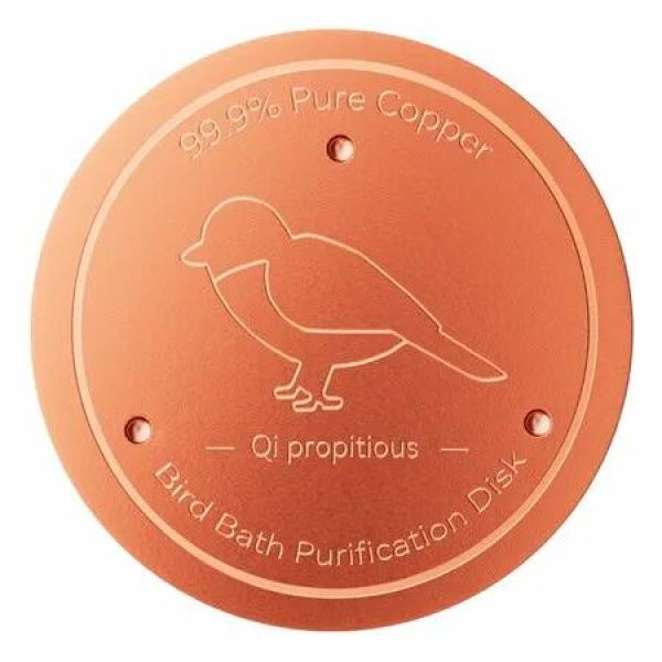 Bird Bath Copper Disk,99.99% Pure Copper Water Cleaner,1 mm Thick with Stable Triple-Point Support,All-Season Use,2pcs