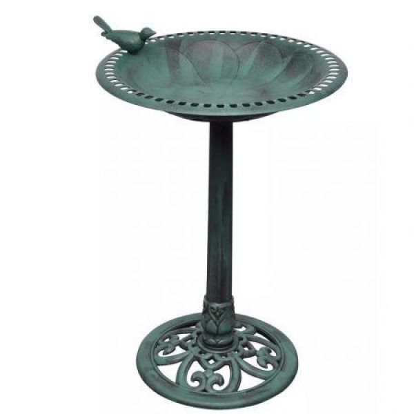 Bird Bath With Decorative Bird