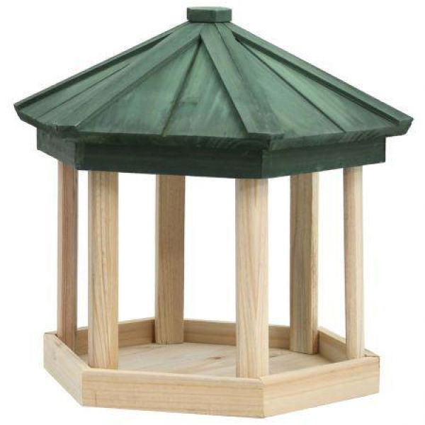 Bird Feeder Octagon Solid Firwood 33x30 Cm