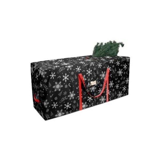 Black 120cm Christmas Tree Storage Bag Durable Waterproof Zippered Bag with Handles Protects Against Dust Insects and Moisture