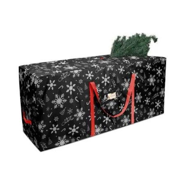 Black 165cm Christmas Tree Storage Bag Durable Waterproof Zippered Bag with Handles Protects Against Dust Insects and Moisture