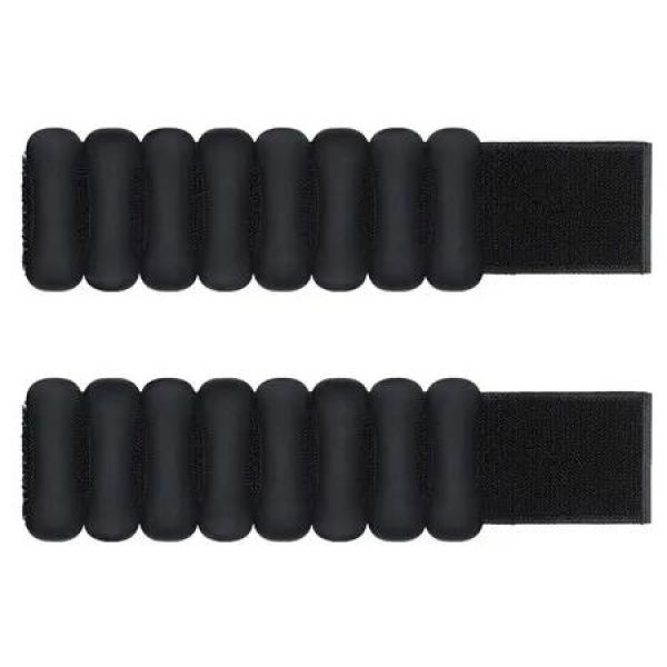 Black 2 Pound Pair Bracelets Bone Style Weight Bearing Sandbags Leggings Silicone Straps Running Weights Invisible Sports Bands