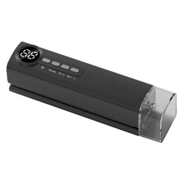 Black 3 IN 1 Rechargeable Wireless Vacuum Sealer Kitchen Food Bag Sealer External Pump Single Seal