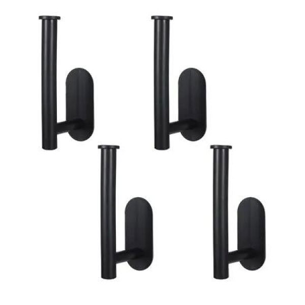 Black 4 PCS Simple Storage Rack Ideal For Holding Towels Curtains Hats Toilet Paper And Paper Towels