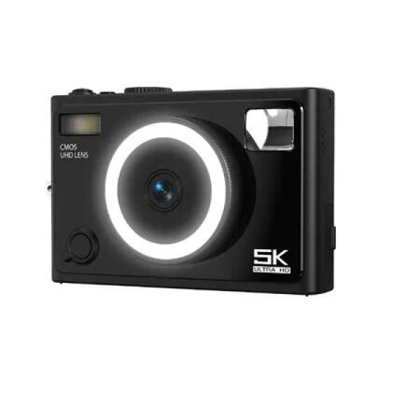 Black 5K 64MP High Definition Student Campus Digital Camera Beauty Selfie Mirrorless CCD Travel WiFi