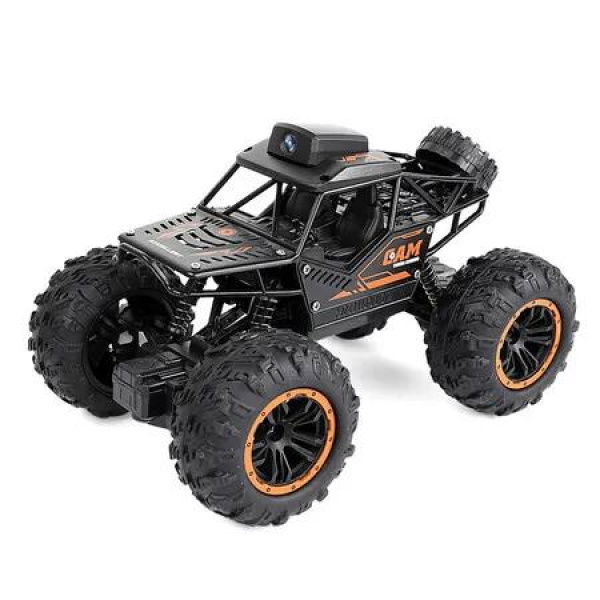 Black Alloy RC Car with HD WiFi Camera High Speed Off Road Climbing, Kids' Remote Control Toy Car