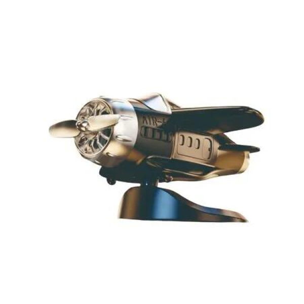 Black Car Solar Rotating Aircraft Creative Ornaments Center Console Decoration Car Supplies