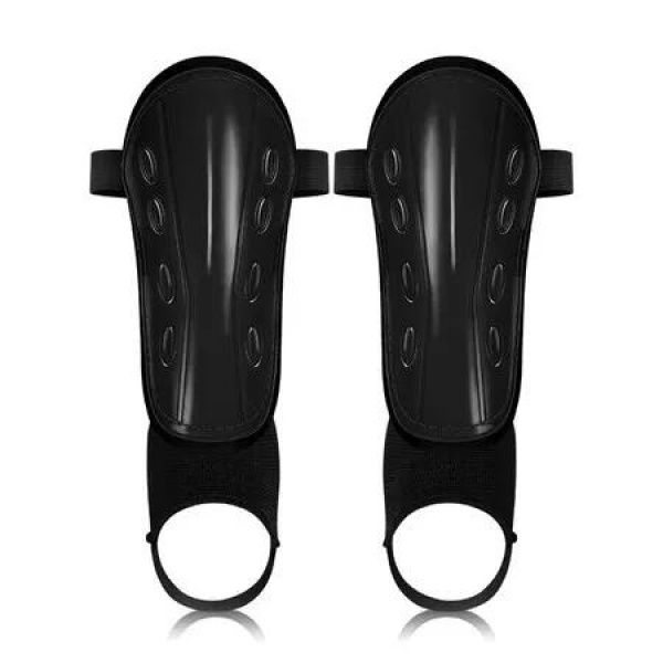 Black Football 15cm Shin Pads For Kiids With Ankle Protection Non Slip Guards Training Equipment for Football Hockey Rugby Size S