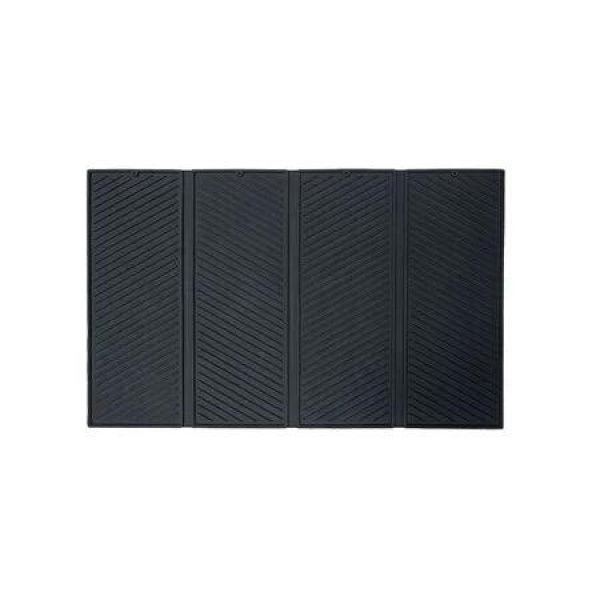 Black Four Fold 58x38cm Square Silicone Drain Mat Multifunctional Kitchen Drying Insulation Mat