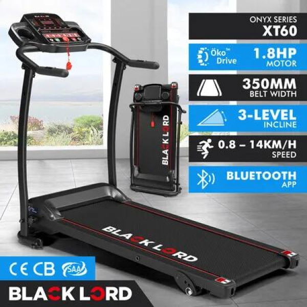 BLACK LORD Treadmill Electric Exercise Running Machine Foldable Home Gym Fitness