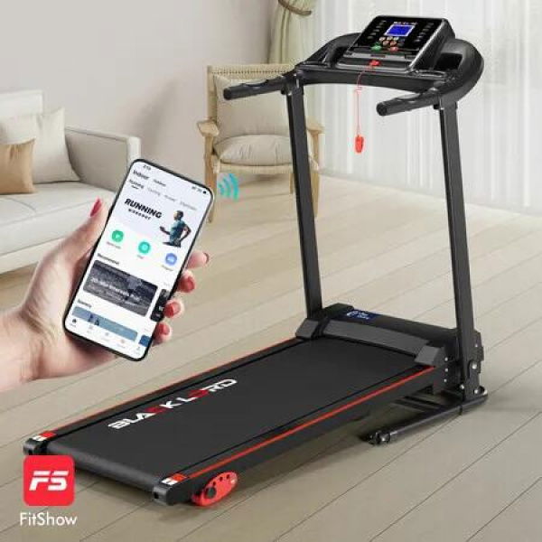 BLACK LORD Treadmill Electric Exercise Running Machine Incline Foldable 400mm