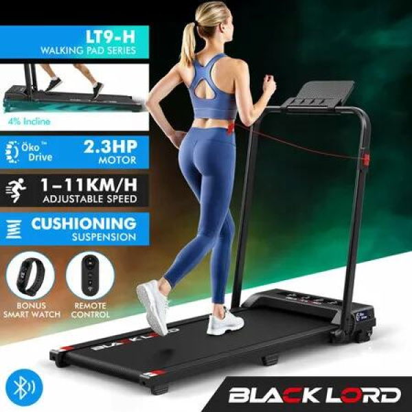 BLACK LORD Treadmill Electric Walking Pad Foldable Under Desk Home Gym Black
