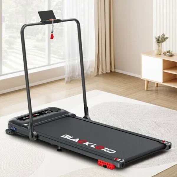 BLACK LORD Treadmill Electric Walking Pad Folding Incline Shock Absorbers Black