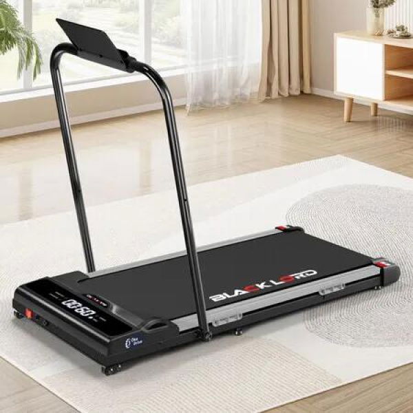 BLACK LORD Treadmill Electric Walking Pad Incline Brushless Motor Foldable Black