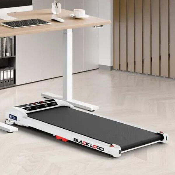 BLACK LORD Treadmill Electric Walking Pad Under Desk Home Fitness Incline White